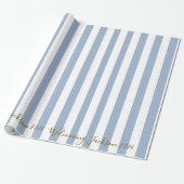 Klassisches Geschenkpapier Blau-Weiß gestreift (Ungerollt)