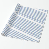 Klassisches Geschenkpapier Blau-Weiß gestreift (Ungerollt)