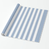 Klassisches Geschenkpapier Blau-Weiß gestreift (Ungerollt)