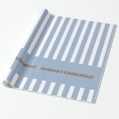 Klassisches Geschenkpapier Blau-Weiß-Streifen (Ungerollt)