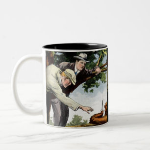Klassisches Geschichtencover Zweifarbige Tasse