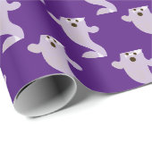 Klassisches Ghost-Muster auf Lila Geschenkpapier (Rolleneckpunkt)