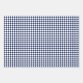 Klassisches Gingham 3 Blau Geschenkpapier Set (Vorderseite 3)