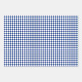 Klassisches Gingham 3 Blau Geschenkpapier Set (Vorderseite 2)