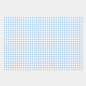 Klassisches Gingham 3 Blau Geschenkpapier Set (Vorderseite)