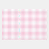 Klassisches Gingham 3 Rosa Geschenkpapier Set (Vorderseite)