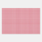 Klassisches Gingham 3 Rot Geschenkpapier Set (Vorderseite 3)