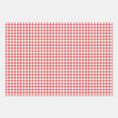Klassisches Gingham 3 Rot Geschenkpapier Set (Vorderseite 2)