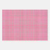 Klassisches Gingham 3 Rot Geschenkpapier Set (Vorderseite)