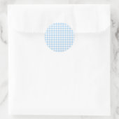 Klassisches Gingham Babyblau Runder Aufkleber (Tasche)