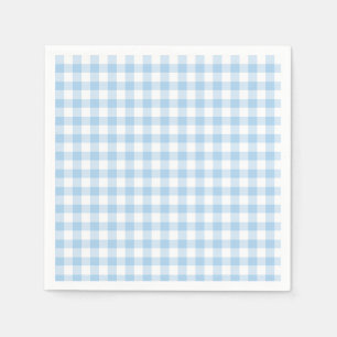 Klassisches Gingham Babyblau Serviette