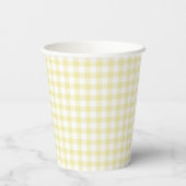 Klassisches Gingham-Buttergelb Pappbecher (Rückseite)