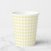 Klassisches Gingham-Buttergelb Pappbecher (Links)