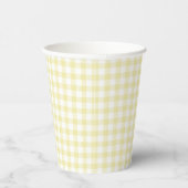Klassisches Gingham-Buttergelb Pappbecher (Rechts)