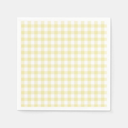 Klassisches Gingham Buttergelb Serviette (Vorderseite)