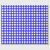 Klassisches Gingham Checkered Pattern in Royal Blu Geschenkpapier (Flach)
