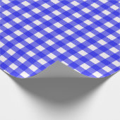 Klassisches Gingham Checkered Pattern in Royal Blu Geschenkpapier (Ecke)