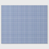 Klassisches Gingham Echtblau Geschenkpapier (Flach)