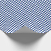 Klassisches Gingham Echtblau Geschenkpapier (Ecke)