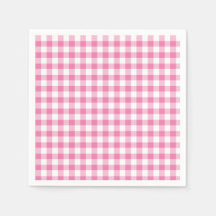 Klassisches Gingham Fuchsia Serviette