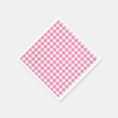 Klassisches Gingham Fuchsia Serviette (Ecke)