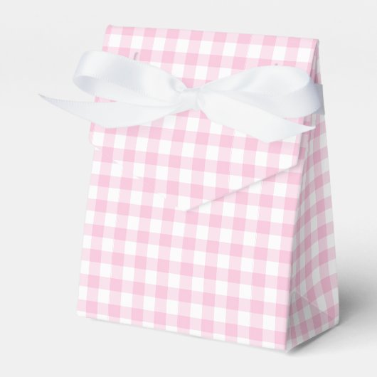 Klassisches Gingham Hellrosa Geschenkschachtel (Vorderseite)