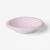 Klassisches Gingham Hellrosa Pappteller (Gewinkelt)