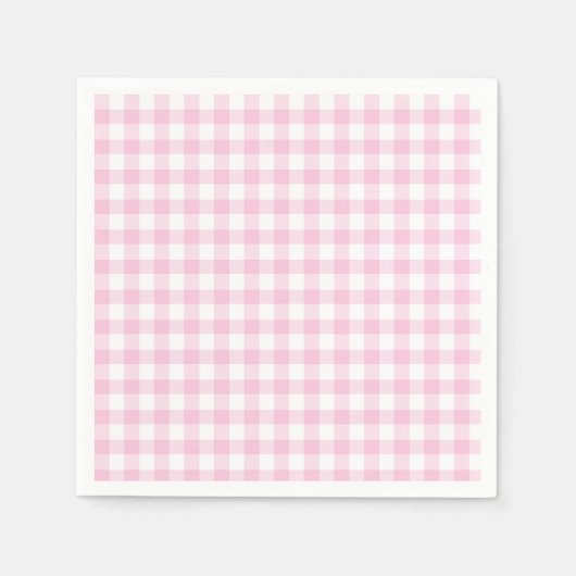 Klassisches Gingham Hellrosa Serviette (Vorderseite)