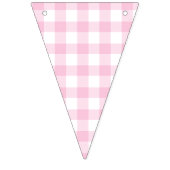 Klassisches Gingham Hellrosa Wimpelkette (Dritte Fahne)