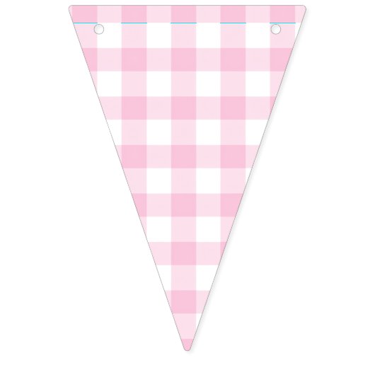 Klassisches Gingham Hellrosa Wimpelkette (Erste Fahne)
