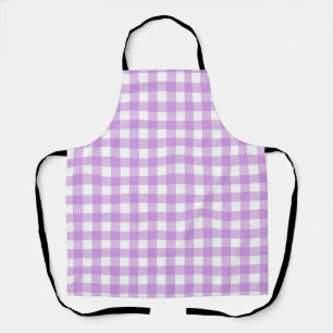 Klassisches Gingham-Karo Karomuster Lila Schürze
