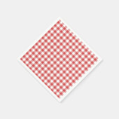 Klassisches Gingham Korallenrot Serviette (Ecke)