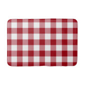 Klassisches Gingham-Muster in Rot und Weiß Badematte (Vorderseite)