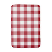 Klassisches Gingham-Muster in Rot und Weiß Badematte (Vorderseite Vertikal)