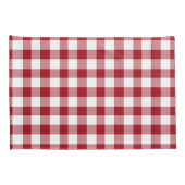 Klassisches Gingham-Muster in Rot und Weiß Kissenbezug (Rückseite-Rechts)