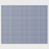 Klassisches Gingham Navy Blau Geschenkpapier (Flach)
