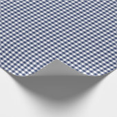 Klassisches Gingham Navy Blau Geschenkpapier (Ecke)
