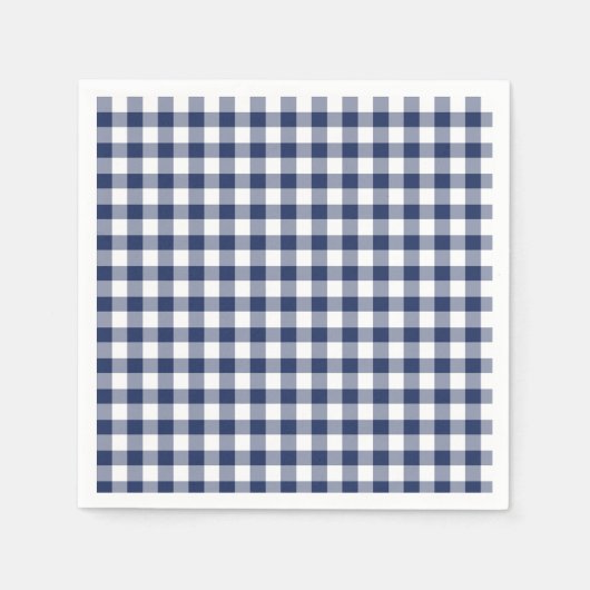 Klassisches Gingham Navy Blau Serviette (Vorderseite)