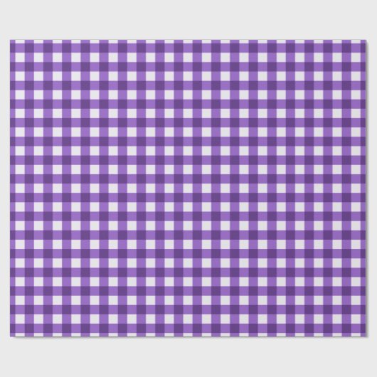 Klassisches Gingham-Prüfmuster in Lila Geschenkpapier (Flach)