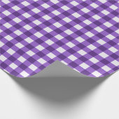 Klassisches Gingham-Prüfmuster in Lila Geschenkpapier (Ecke)