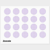 Klassisches Gingham Soft Lavendel Runder Aufkleber (Blatt)