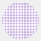 Klassisches Gingham Soft Lavendel Runder Aufkleber (Vorderseite)