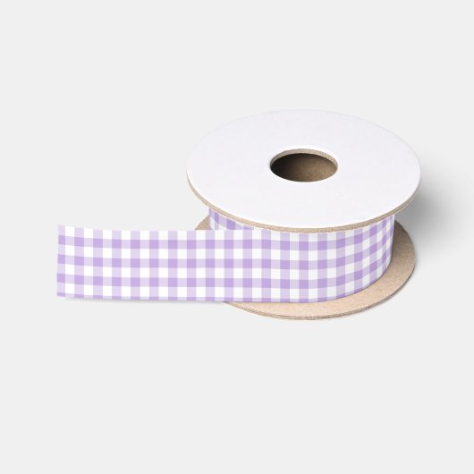 Klassisches Gingham Soft Lavendel Satinband (Spule)