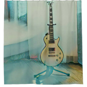 klassisches Gitarre-Geschenk für den Vater Duschvorhang