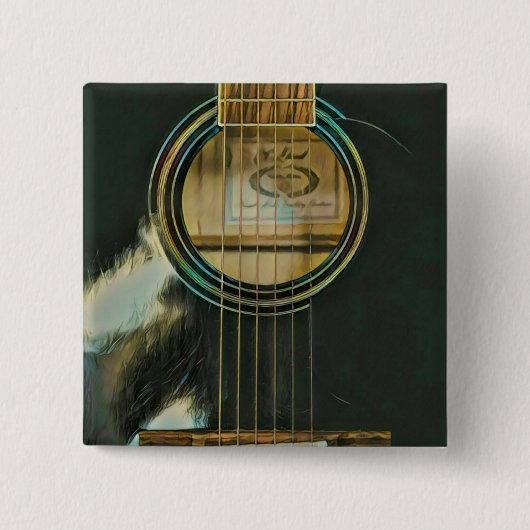 klassisches Gitarrengeschenk für Papa Button (Vorderseite)