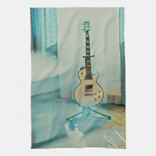 klassisches Gitarrengeschenk für Papa Geschirrtuch