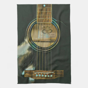 klassisches Gitarrengeschenk für Papa Geschirrtuch