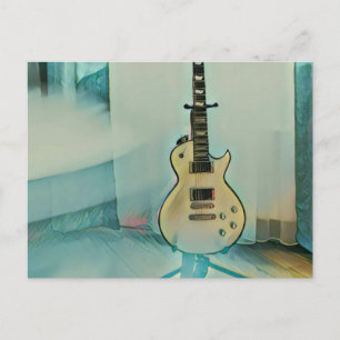 klassisches Gitarrengeschenk für Papa Postkarte