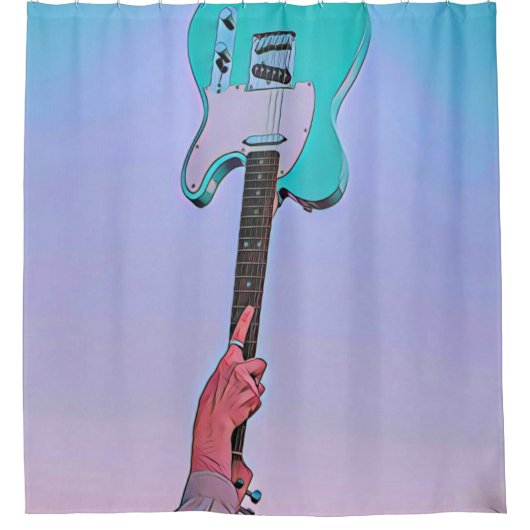 Klassisches Gitarrenwerk Duschvorhang (Vorderseite)