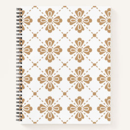 "Klassisches Gitter" Geometrisches Blumen-Hardcove Notizblock